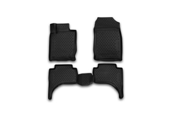 Коврики Standard, 3D в салон MITSUBISHI L200, 2015- , Бюджетная комплектация, 4 шт. (полиуретан, чёрные) Element.CARMIT00003