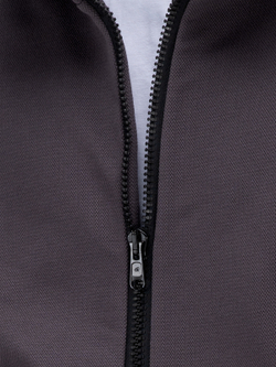 Толстовка на молнии с капюшоном теплая. Графит