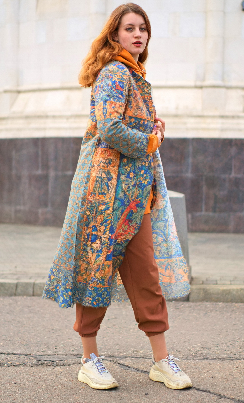 Кардиган "Сказочный лес" по мотивам фламандского гобелена 16 века, выполненного в технике мильфлёр