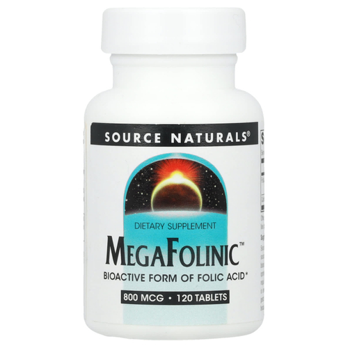 Source Naturals, MegaFolinic™, 800 мкг, 120 таблеток