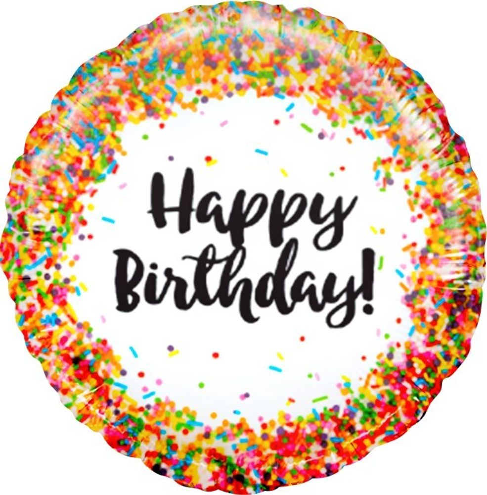 Круг, "Happy Birthday" Посыпка