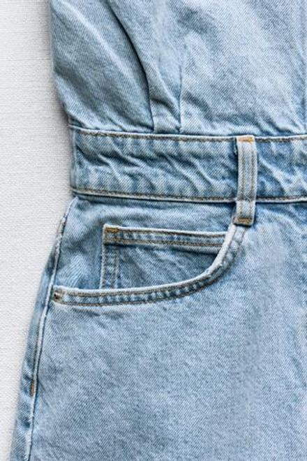 ZARA ДЖИНСОВЫЙ КОМБИНЕЗОН Z1975, ГОЛУБОЙ