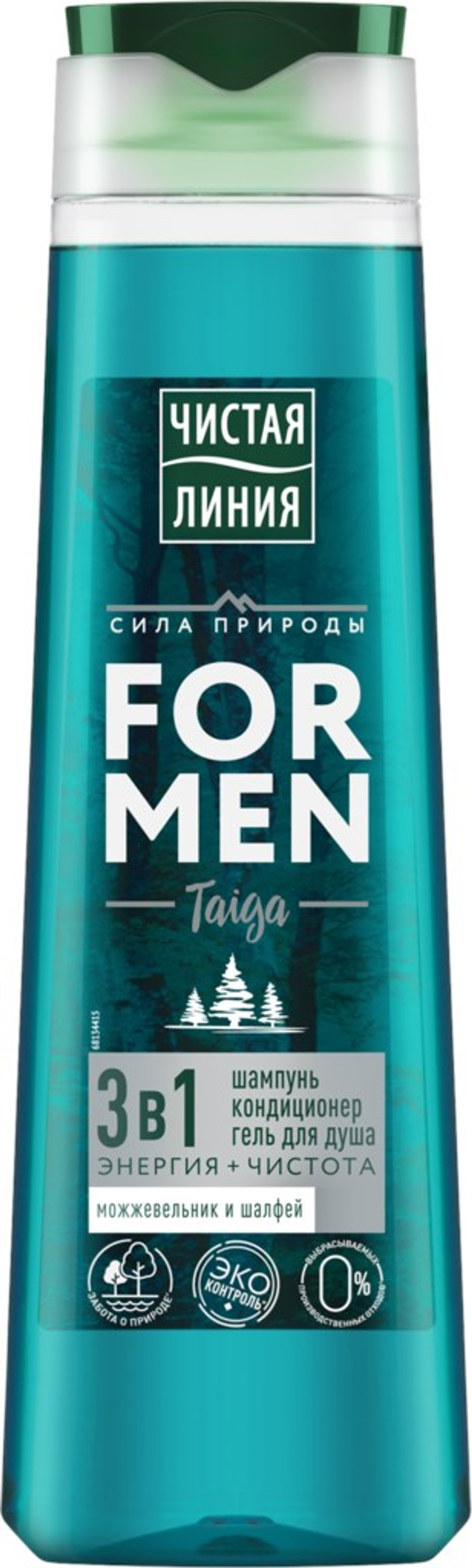 Чистая Линия 400мл. Шамп. муж. 3в1 (-гель д/душа) Энергия и Чистота