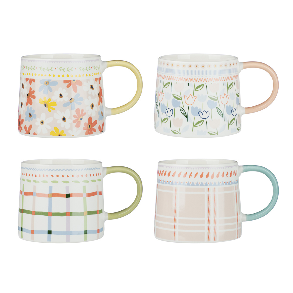 Кружка Лето тм MILLIMI, 380мл, 4 дизайна, фарфор