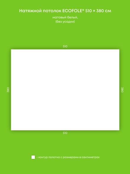 Матовый натяжной потолок 19.4 м2