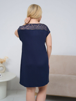 Классическая сорочка для дома из вискозы (Размер: L) (Цвет: синий)