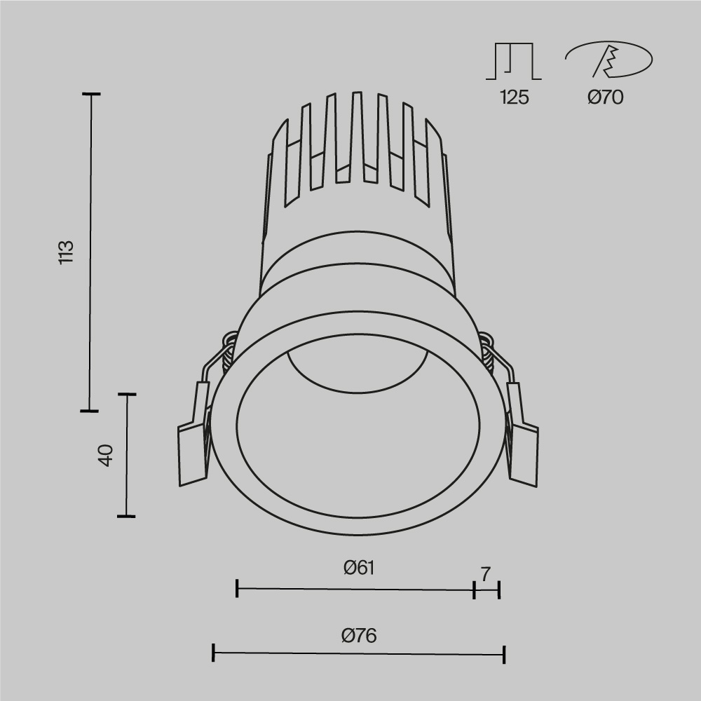Встраиваемый светильник Technical DL118-15W-3K-B