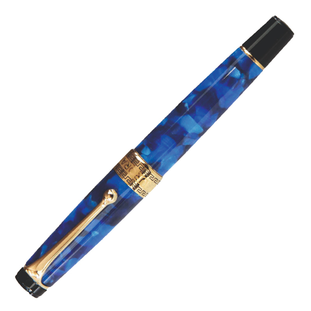 Перьевая ручка Aurora Optima Auroloide Cobalt Blue GT, перо - F, в подарочной коробке