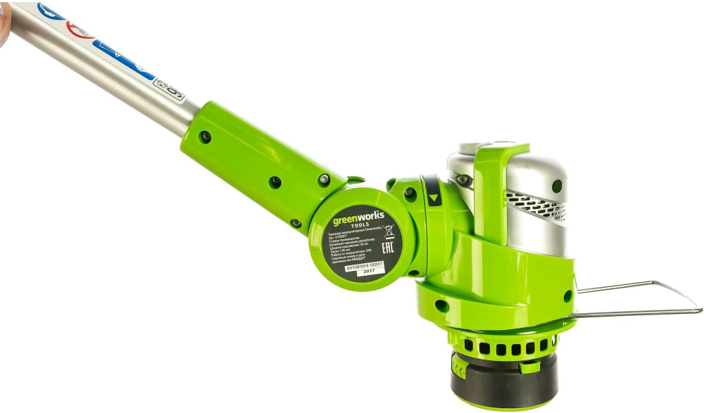 Триммер электро Greenworks 21217 нижний двигатель 500Вт леска 1.6мм 33см 21217