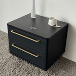 Тумба прикроватная подвесная ROYAL 5202 эко (Черный-р.золото)