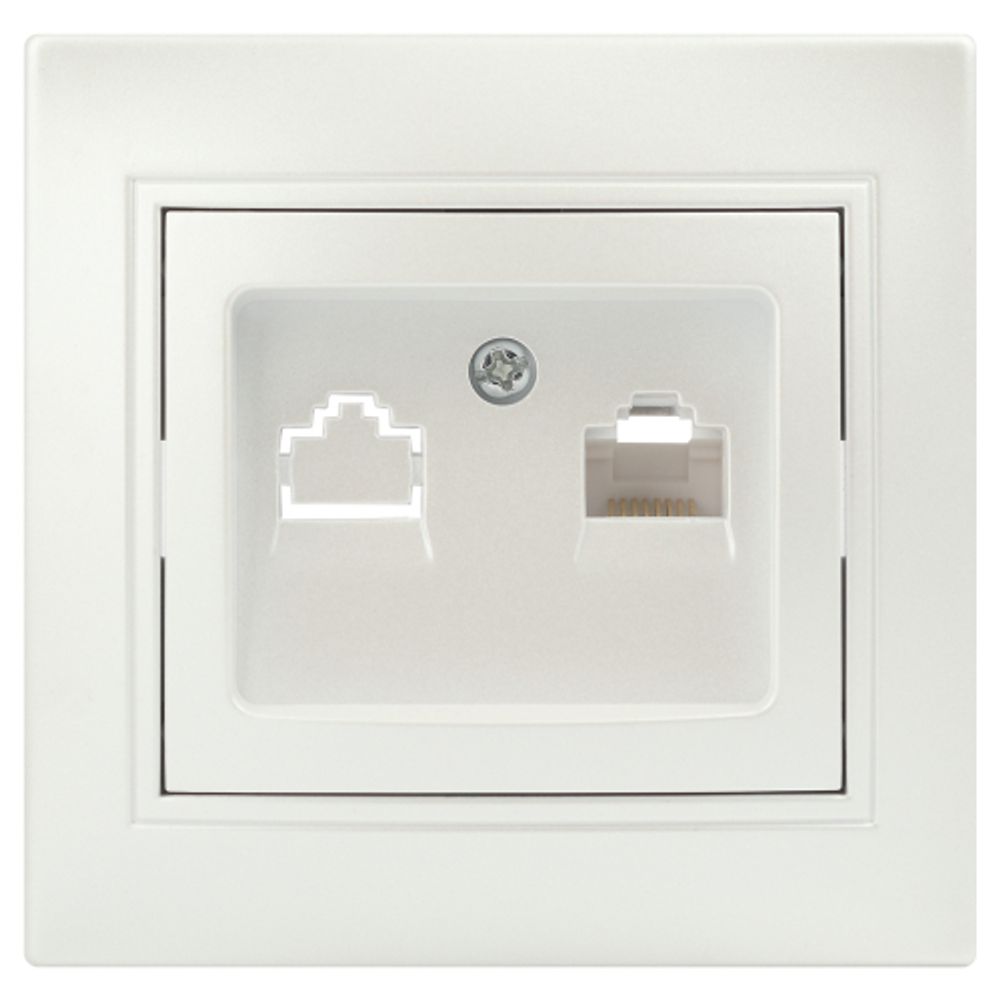 Розетка Intro Plano 1-303-06 информационная RJ45, IP20, СУ, перламутр