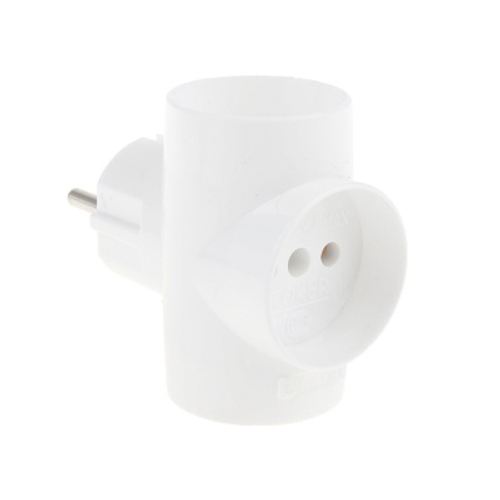 Тройник TOKER 3Т 6А белый