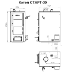 Твердотопливный котел "СТАРТ-30-v4" (левый)+регулятор