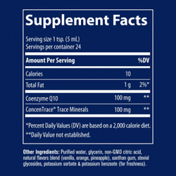 Trace Minerals Liquid CoQ10 100 mg 118 ml, Жидкий Коэнзим Q10 со вкусом мандарина