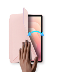 Чехол книжка розового цвета для планшета Samsung Galaxy Tab S11, серия Magi Series Case от Dux Ducis
