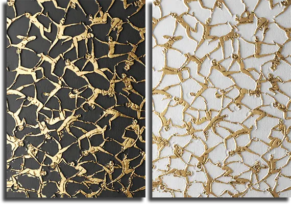 Модульная картина "Золотые силуэты"