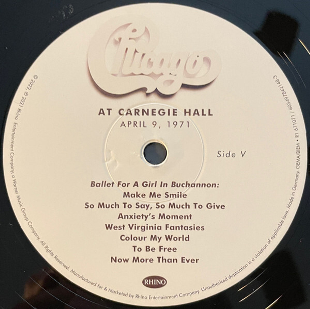 Chicago / At Carnegie Hall, April 10, 1971 (Limited Edition Box Set)(3LP)