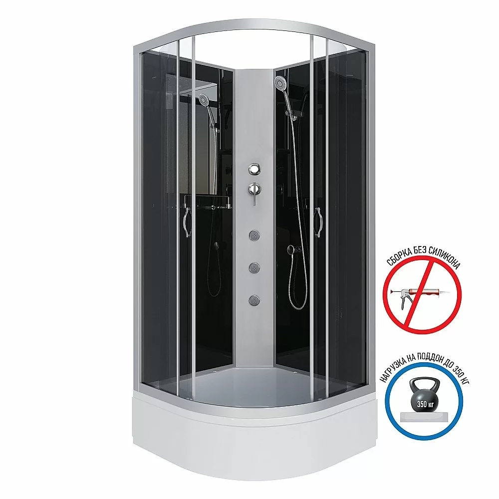 Душевая кабина Niagara Classic NG-3501-14BKG 90х90 с гидромассажем