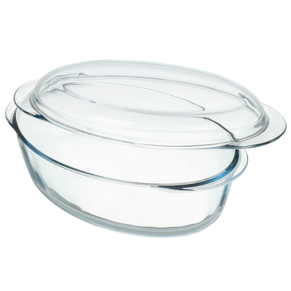 Кастрюля стекло, 20х33х13 см, 4.1 л, овал, с крыш, Pyrex, Let's Share, 459BC/S