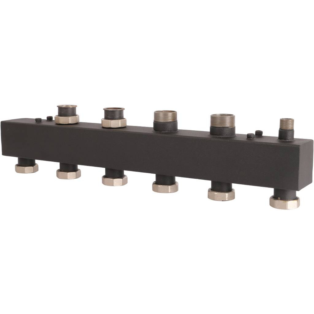 Коллектор котельной разводки ROMMER - 1"1/2 НР на 3+1 контур 1"1/2 НГ (до 85кВт, черная сталь)