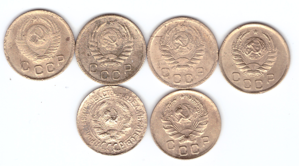 Набор 1 копейка (6 шт) 1931,36-39,49 (3) VF+