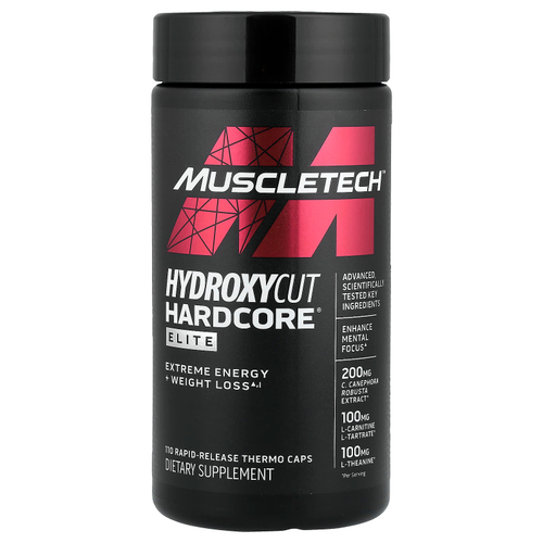 MuscleTech, Hardcore® Elite, 110 термокапсул с быстрым высвобождением