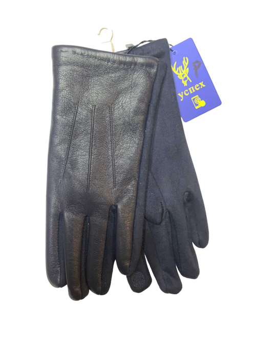 Перчатки. Мужские. Материал верха: Эко кожа. Замша. Подклад: Плюш-флис. Тянутся. Облегают руку. Сенсорные. 12 шт в упаковке.