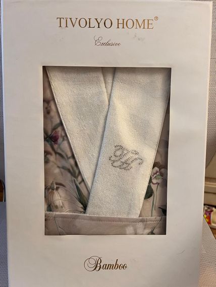 Халат женский сатин махра Tivolyo Home Daisy бежевый