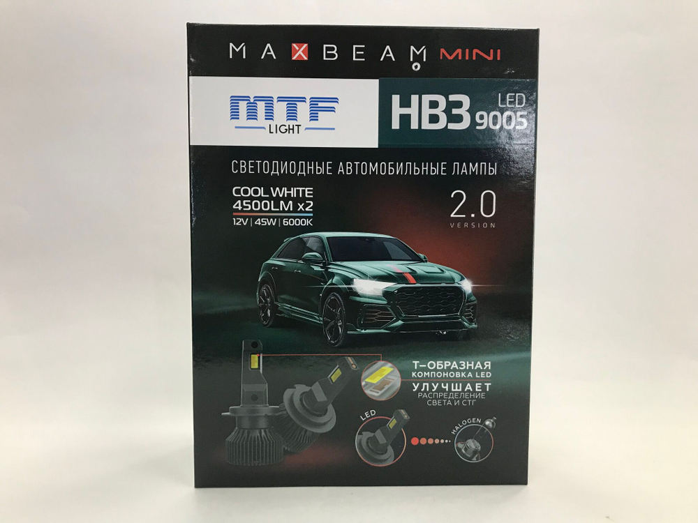 Светодиодные лампы MTF Light HB3 MaxBeam MINI 12V 45W 4500lm 6000K (к-т 2шт.)