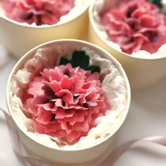 Шоколадный пион розовый / 16 см