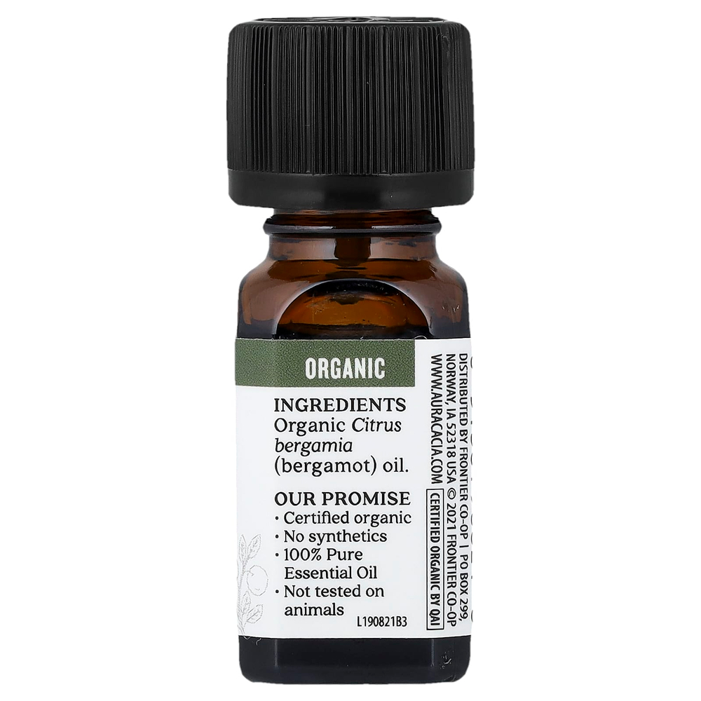 Aura Cacia, Чистое эфирное масло, органический бергамот, 7,4 мл (0,25 жидк. унции)