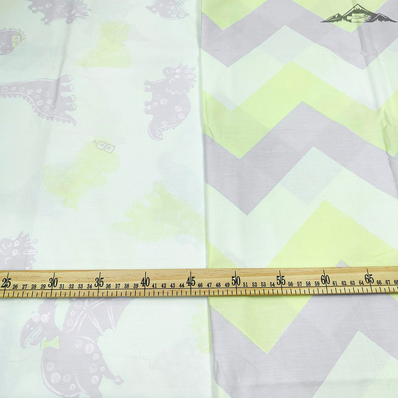 Сатин &quot;Детство-динозавры №2&quot; | ш.245 см | 115 г/м² | хлопок-100%