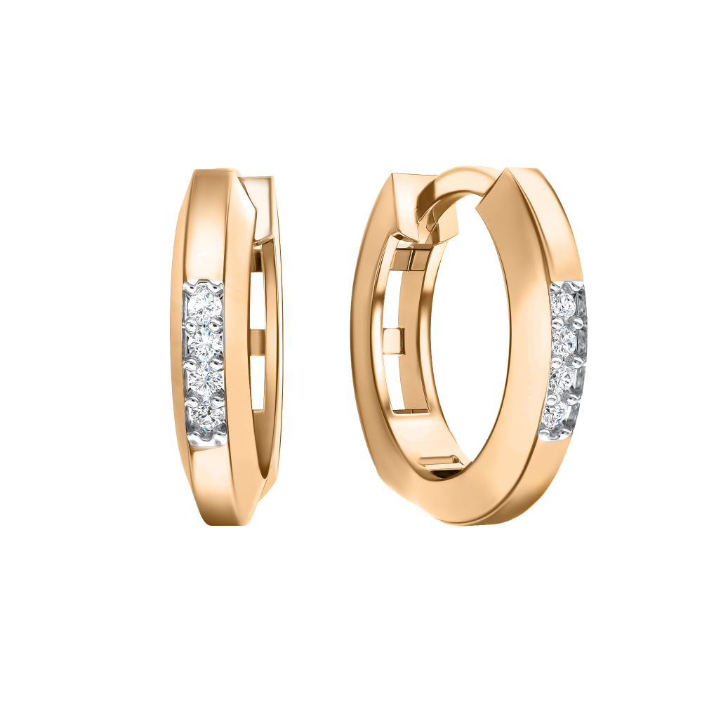 Серьги из золота 585 пробы с Фианит