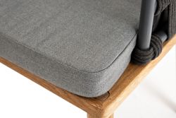 "Диего" стул плетеный из роупа, основание дуб, каркас из стали темно-серый (RAL7024) муар, роуп темно-серый круглый, ткань темно-серая 027