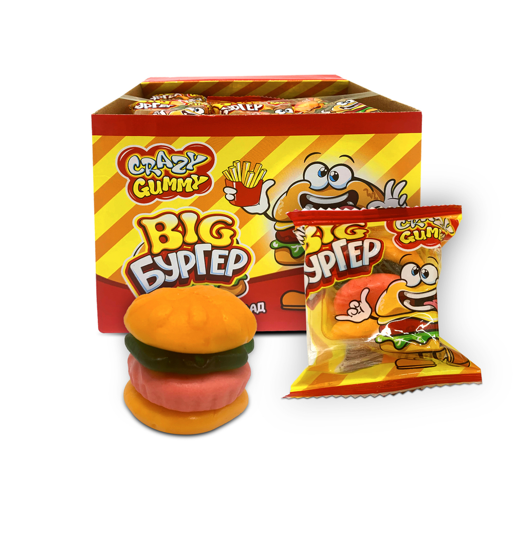 Мармелад «CRAZY GUMMY. BIG Бургер» 18гр*36шт*12 блоков