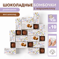 10 Упаковок ШКОЛЬНЫХ Шоколадных Бомбочек с Маршмеллоу по 2 штуки