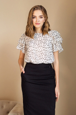 22067 Блузка женская (принт "горох")