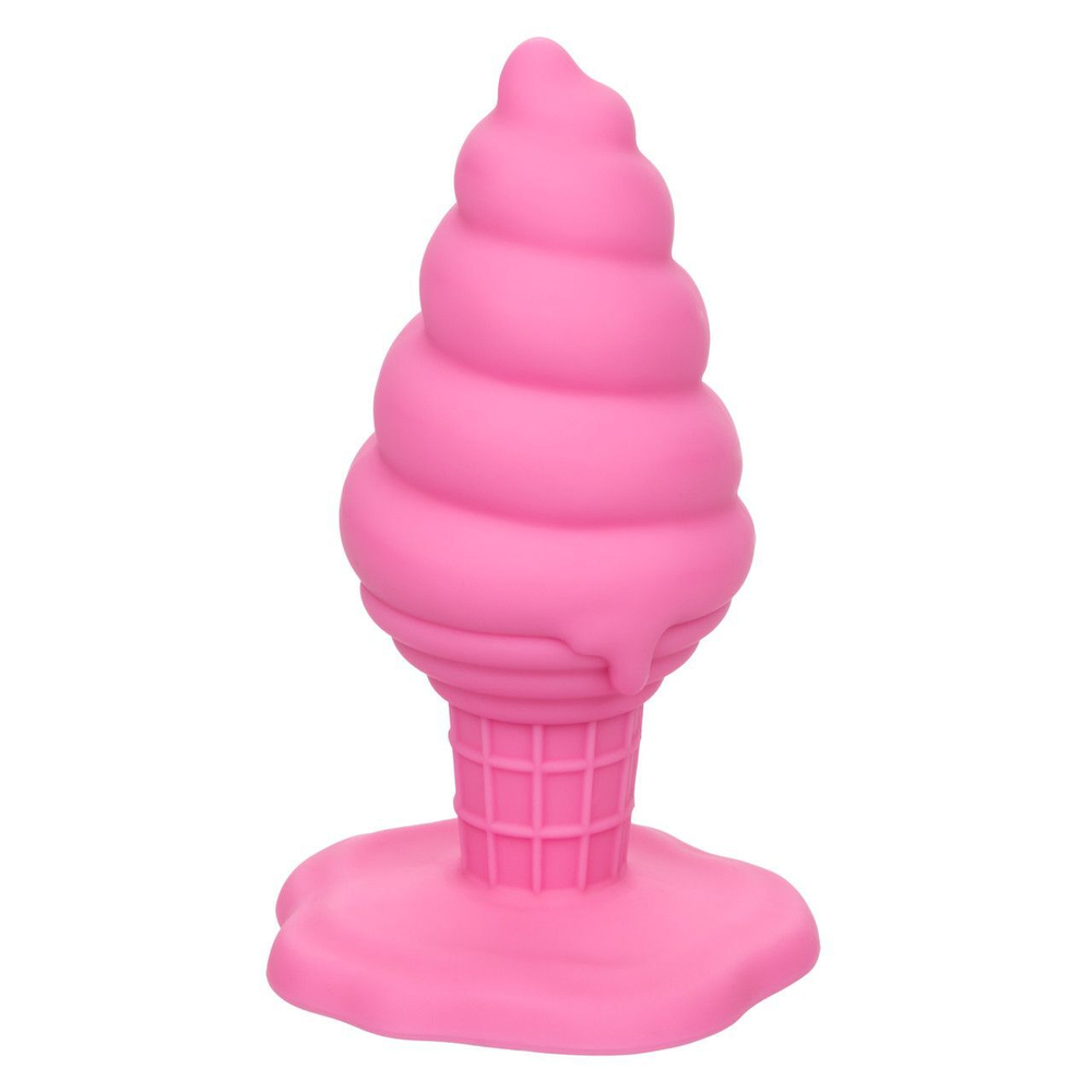 Розовая анальная пробка в виде мороженого Yum Bum Ice Cream Cone Butt Plug - 9,5 см. (Цвет: розовый)