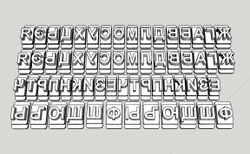Штамп наборный 8 мм для пряников (русский, английский алфавит и цифры)