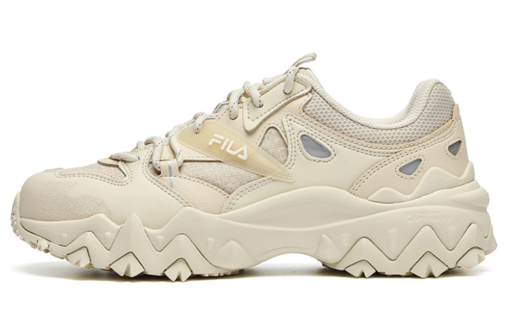 FILA Oakmont fabric leather retro shock absorption non-slip wear-resistant low-top sports casual shoes women's beige