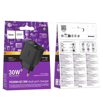 Зарядное устройство PD30W+QC3.0 Hoco CS84A (black)