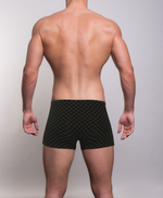 Мужские трусы-боксеры с узором-сеткой (Размер: XXL) (Цвет: синий)