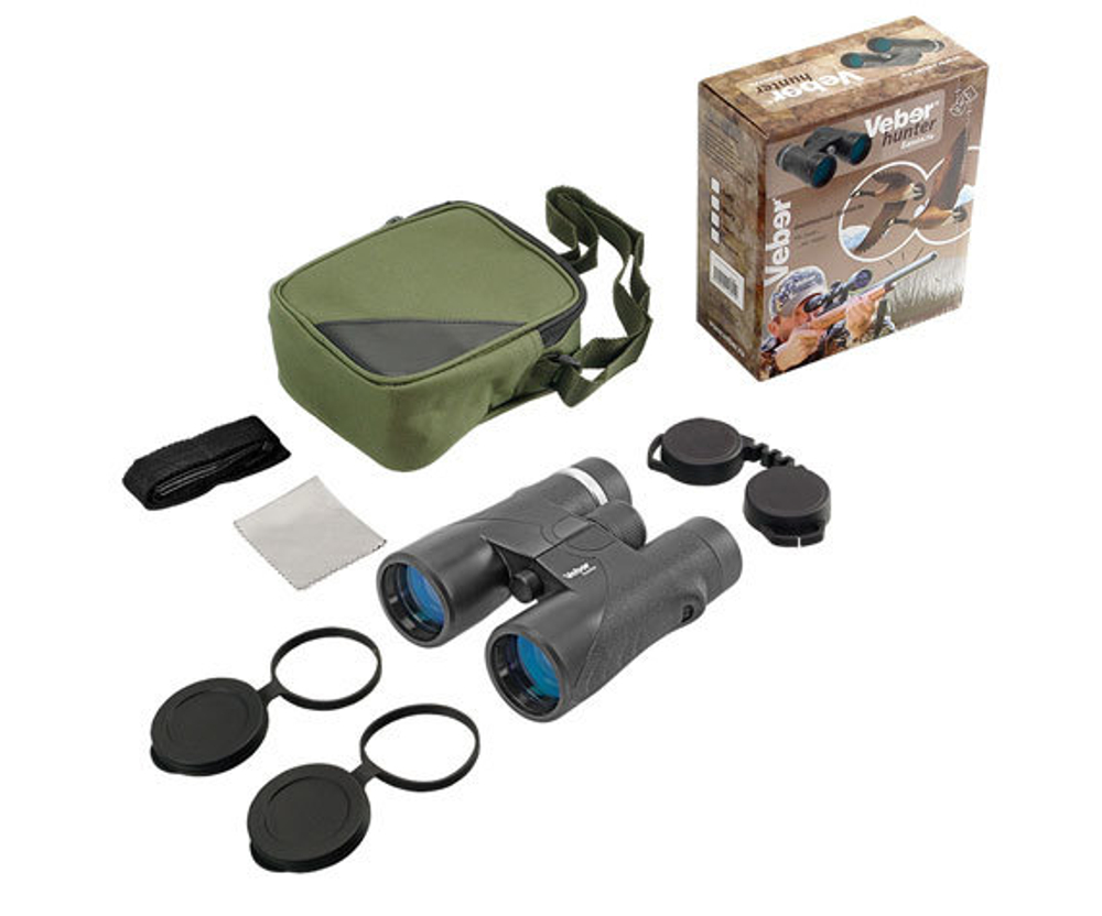 Бинокль Hunter 10 42, защитные крышки, сумка, ремень