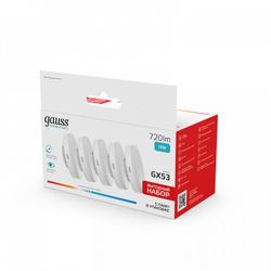 Лампа светодиодная Gauss  GX53 10Вт 4100K 84820V