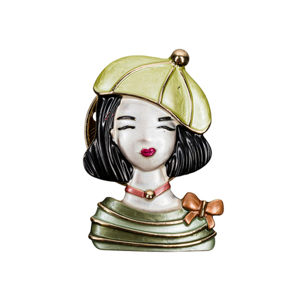 Брошь Shadore Девочка в берете XZ1479.19 G/G