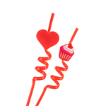 Трубочки для коктейлей пластиковые «Сладкая любовь», 4 шт