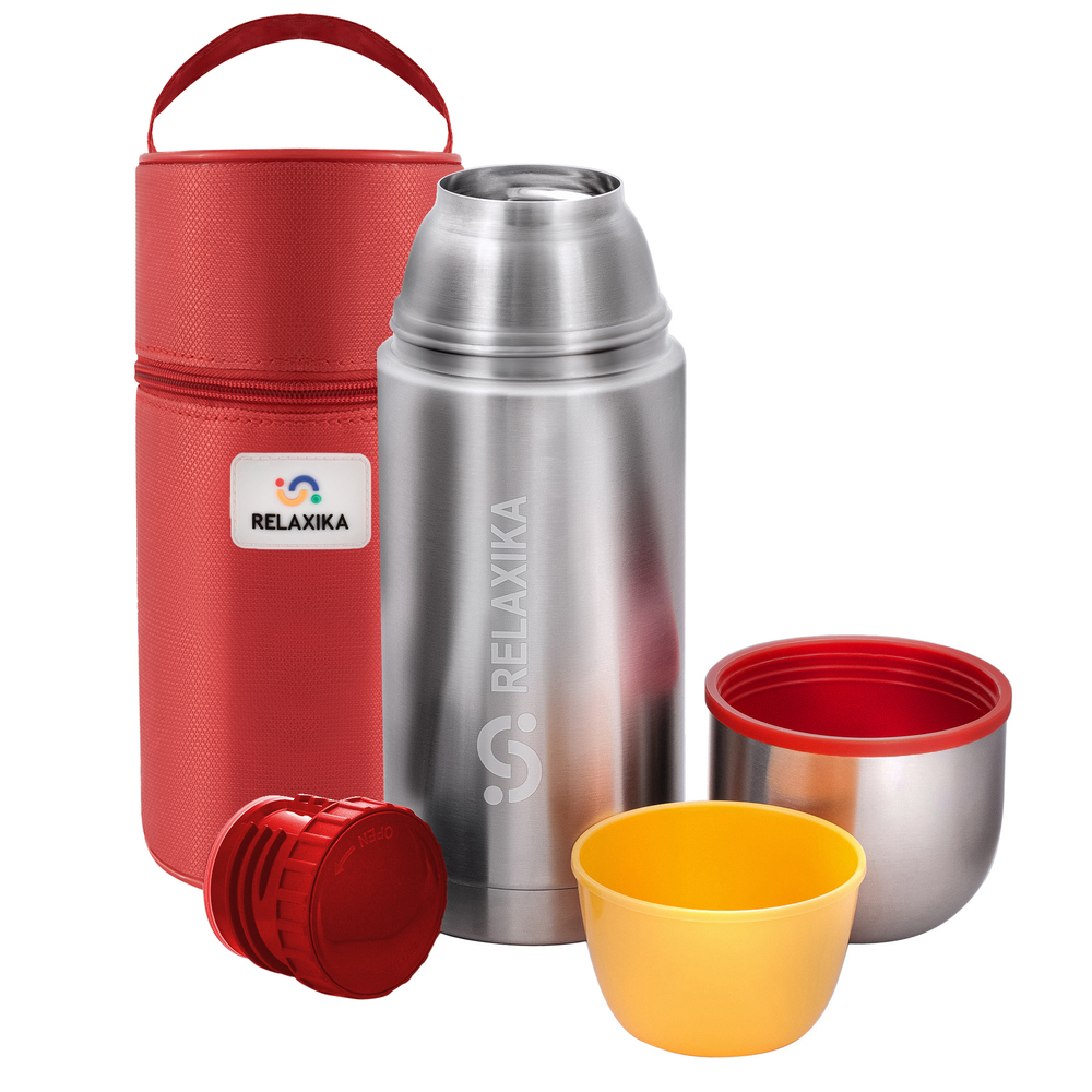 Термос Relaxika 102 (0,75 литра) в термочехле, стальной