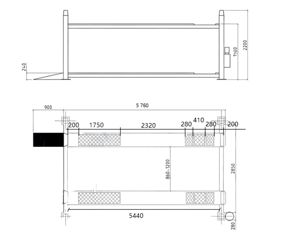 Четырехстоечный электрогидравлический подъемник T55i-4DL