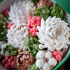 Новогодний зефир круглый «Хризантемы» / 25 см Новогодний зефир круглый «Хризантемы» / 25 см