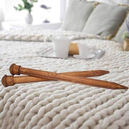 Деревянные спицы для вязания из древесины сосны 35мм/700мм. N17